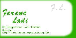 ferenc ladi business card